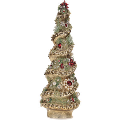 Jeweled Christmas Tree, Gold - 15 Inches