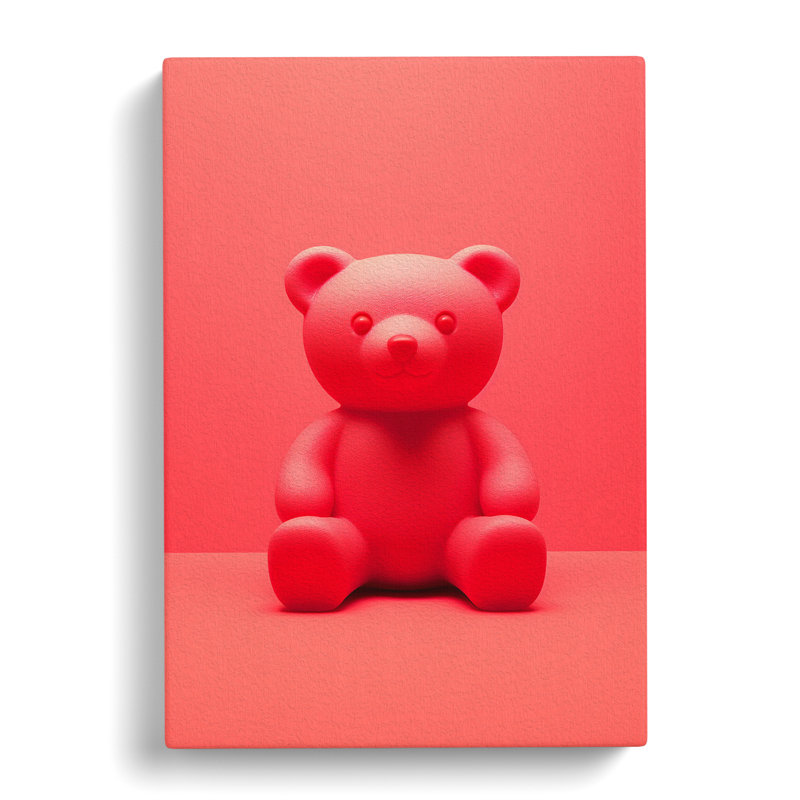 Teddy Bear Minimalism - Print, 50cm H x 35cm W x 3cm D