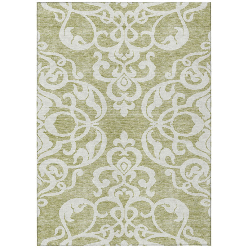 Tapis intérieur lavable 8 pi x 10 pi sauge et ivoire