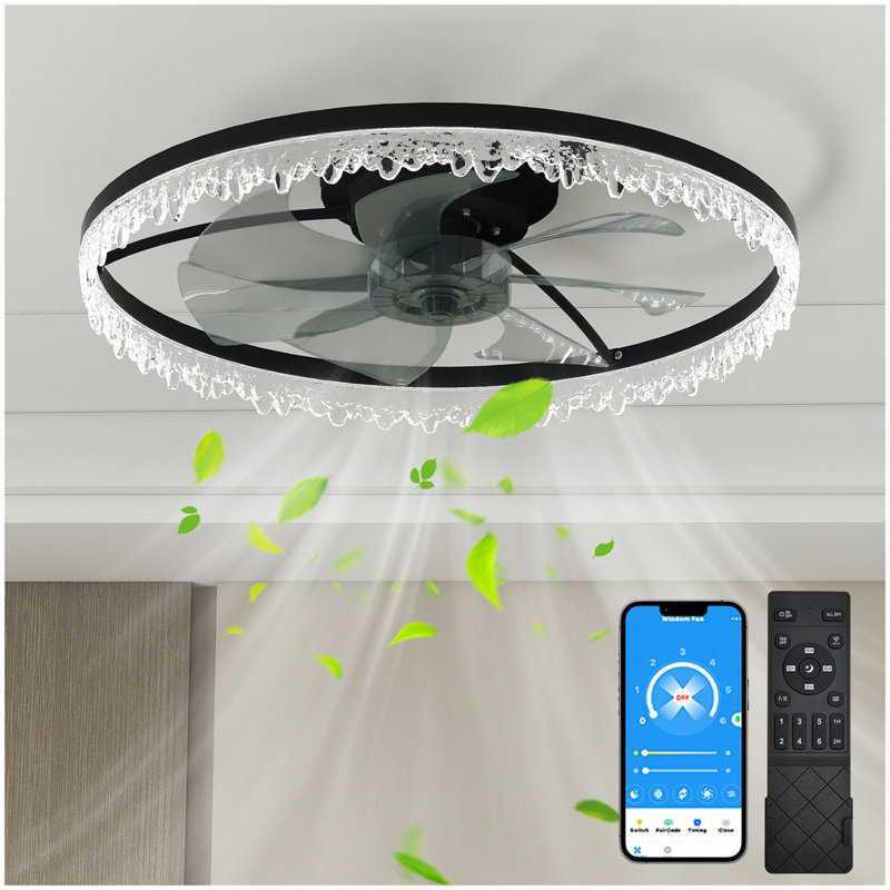 Ventilateur de plafond en cristal avec lumières Luxury