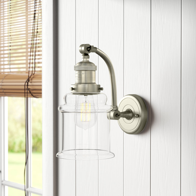 Emerson Armed Sconce, Brushed Satin Nickel
