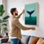 Whale Tail Rising Minimalist - Wrapped Canvas-1379777201-1379777210