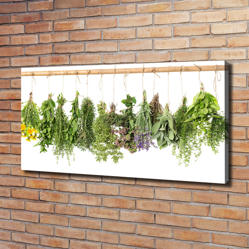 Herbs On A String - Wrapped Canvas Print