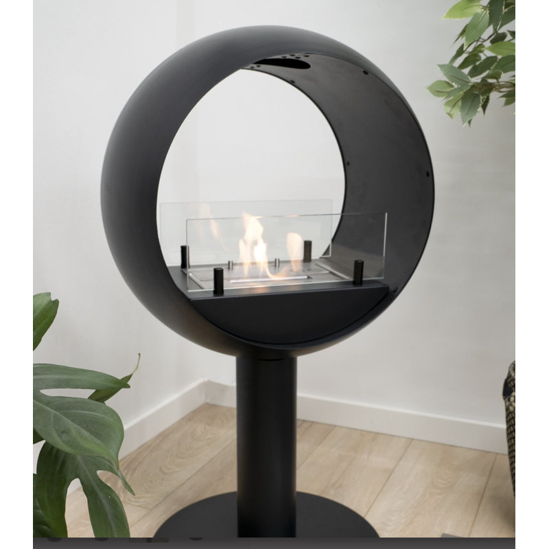 Ivy Bronx 127cm W Matte Black Bio-Ethanol Fireplace with 6485 BTU
