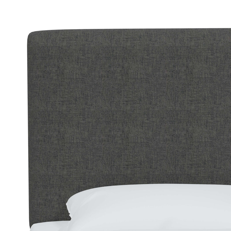 Tête de lit tapissier Eisley, Double, Lin gris anthracite texturé Zuma