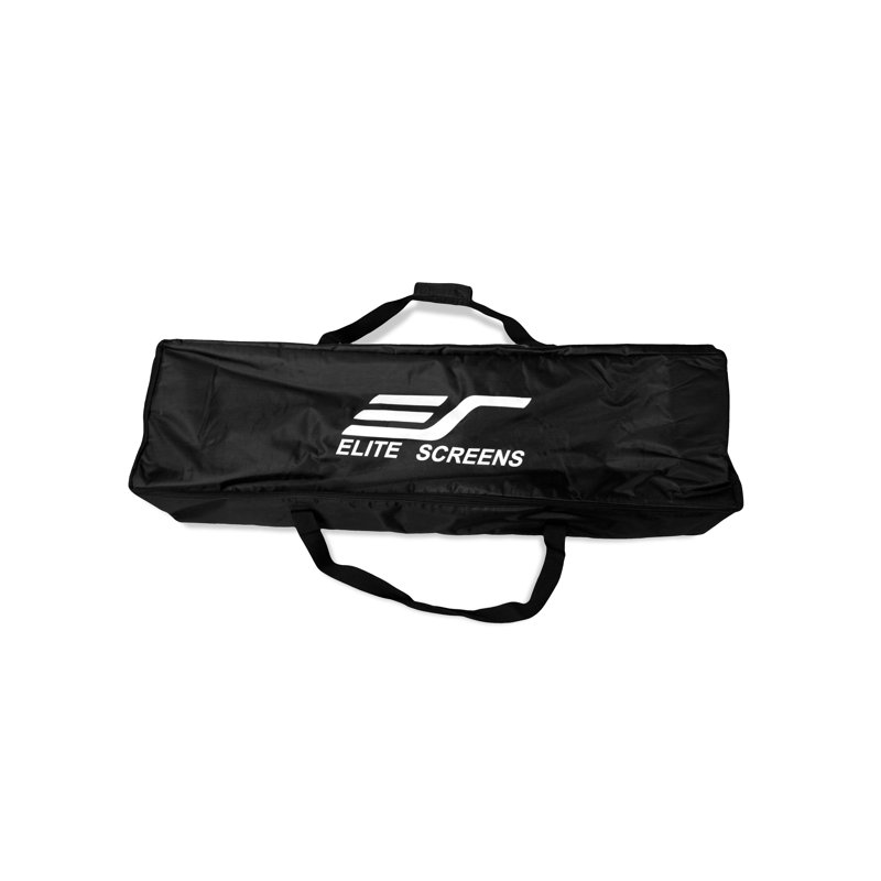 75" Black and White Portable Projection Screen with Aluminum Legs