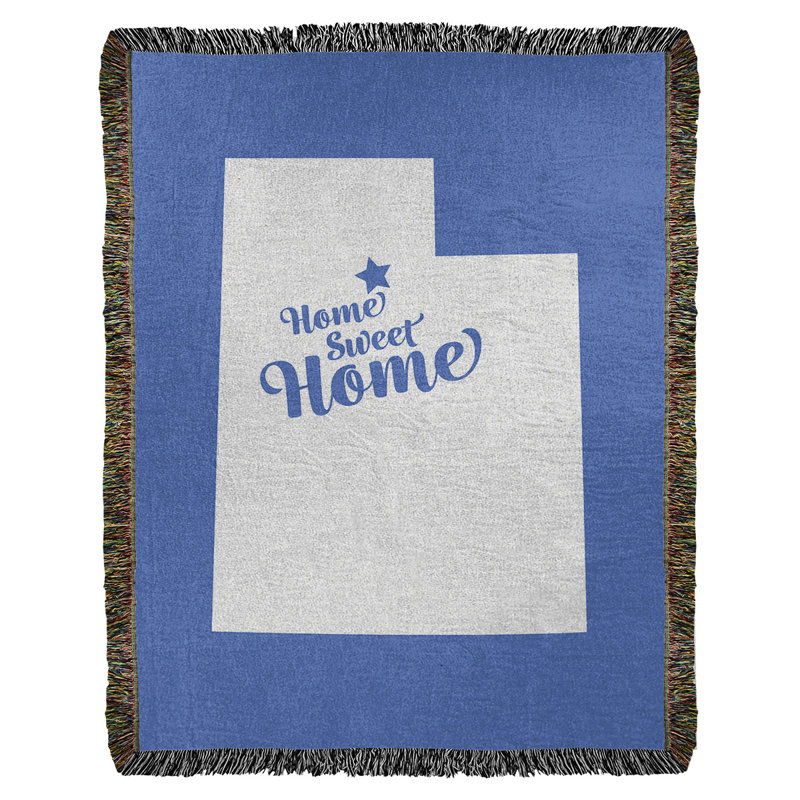 Jeté en coton tissé à la maison lake city salt city, l 50 po x L 60 po, Bleu