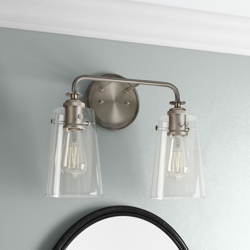Éclairage de salle de bain à intensité variable 2 lumières Duggins, Nickel brossé