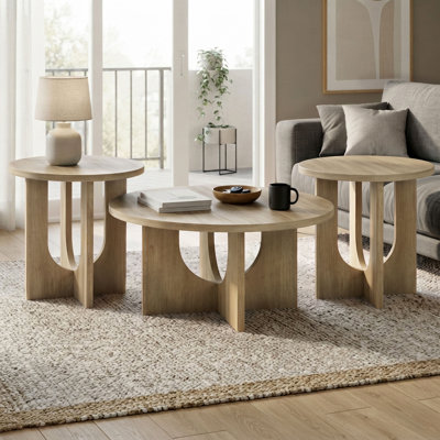 Horry 3-Piece Round Coffee Table Set