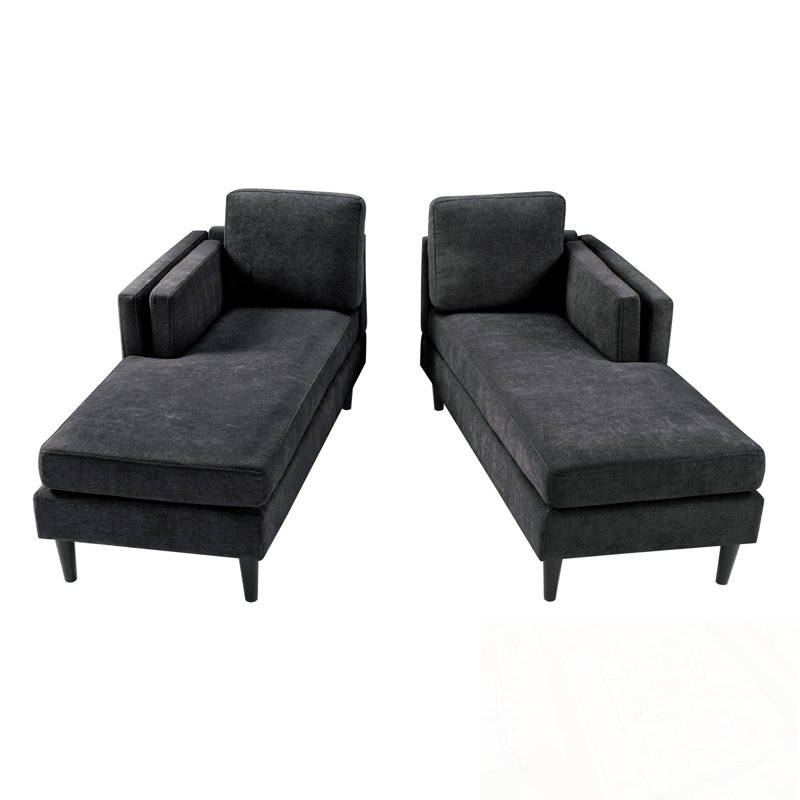Canapé avec accoudoirs à double couche, Noir