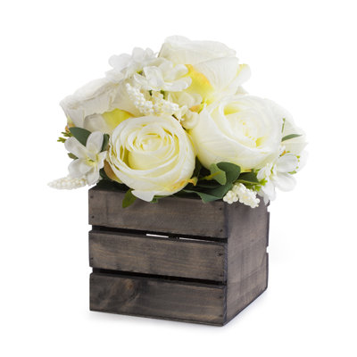 Silk Roses Arrangement in Planter