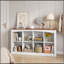 Organisateur de rangement à 8 cubes, bibliothèque cubique en bois à deux niveaux à 2 niveaux avec moulures décoratives, étagère à casiers ouverts, console basse pour salon, chambre à coucher, bureau