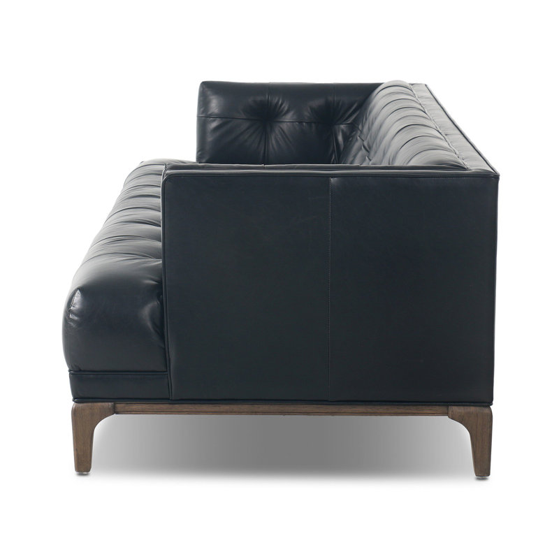 Beatrice Sofa-78"-Rider Black, Rider Black Genuine Leather