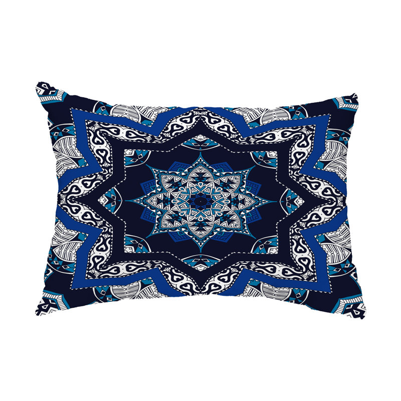  Housse et insert de coussin rectangulaire d'extérieur châle, Bleu marine