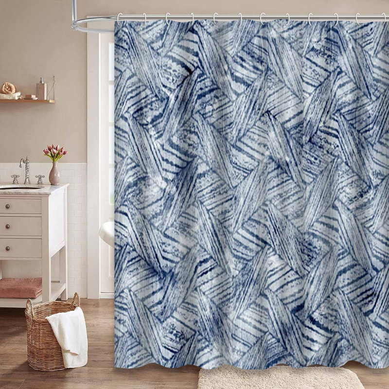 Rideau de douche à rayures bleues à rayures bleues Tie Dye, L 72 po x l 72 po