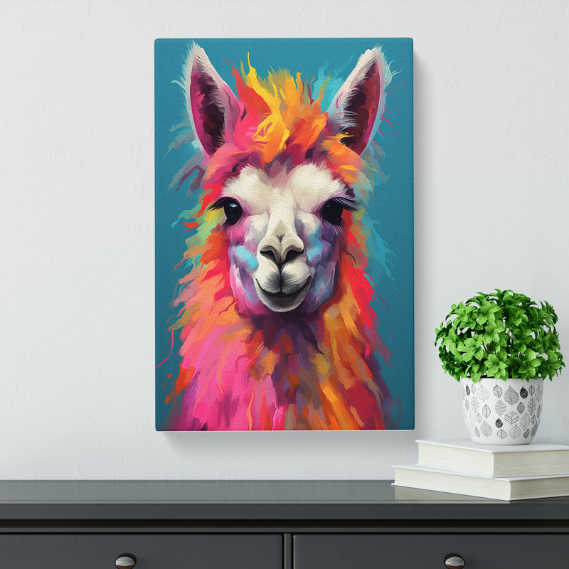 Llama Conceptual - Wrapped Canvas, 50cm H x 35cm W x 3cm D