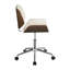 Chaise de bureau pivotante écru et noyer-242478197