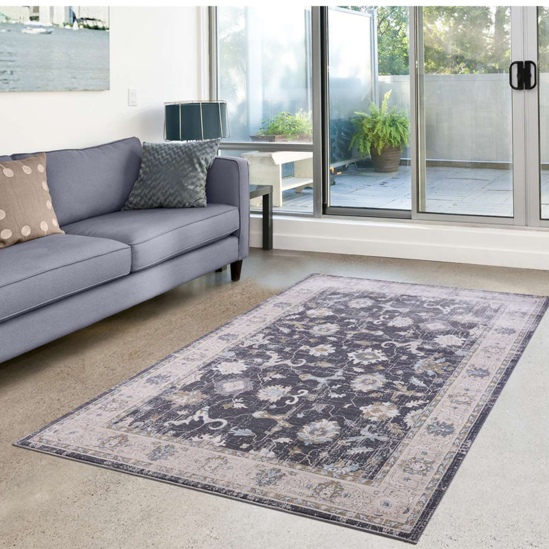 Tapis bleu marine Staton Southwestern, Rectangle 8 pi x 10 pi