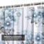 Rideau de douche bleu imperméable, rideaux de douche pour la salle de bain avec 12 crochets-130011022