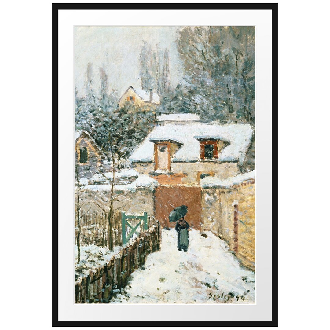 Gerahmter Kunstdruck Snow in Louveciennes von Alfred Sisley