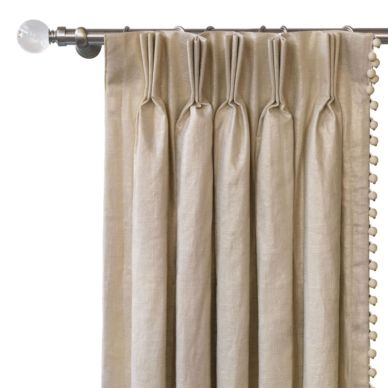 Marceau Linen Blend Room Darkening Curtain Single Panel, 40" W x 84" L, Left