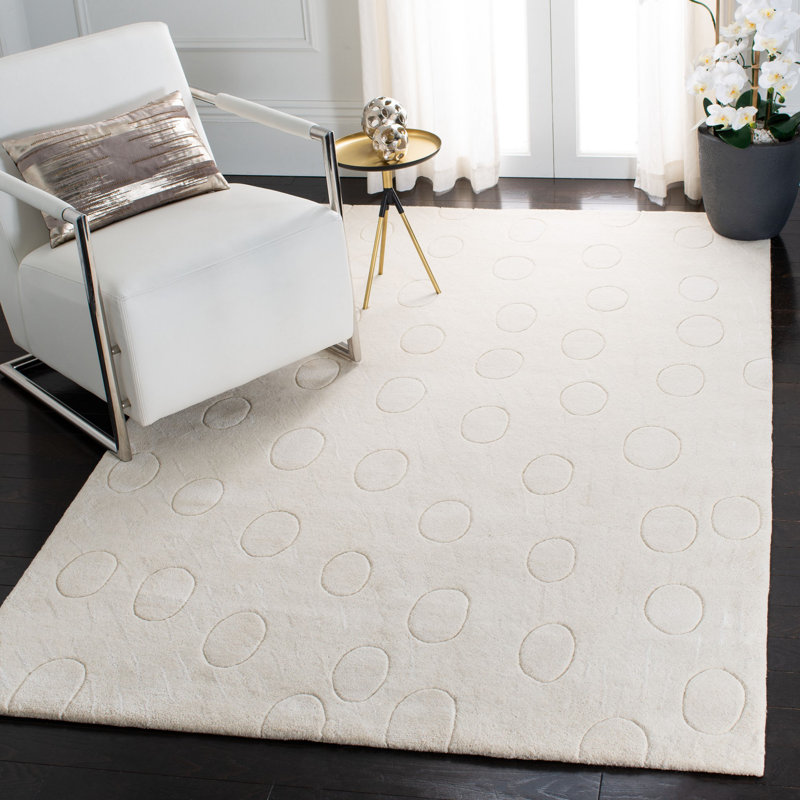 Steuart Geometric Handmade Tufted Wool Tan Area Rug, Rectangle 8'3" x 11'