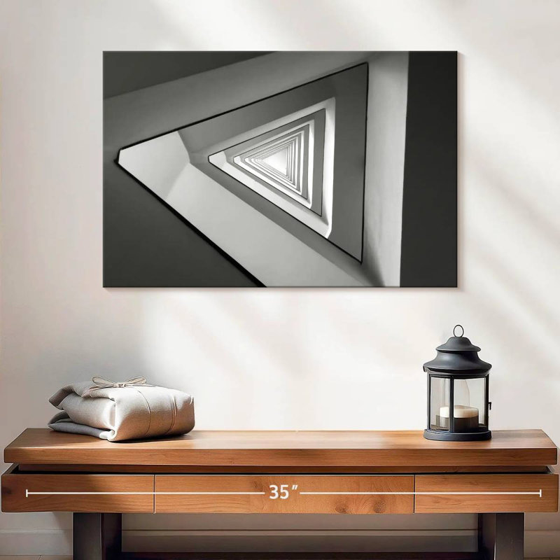 Infinite Gray Triangles, 8" H x 12" W