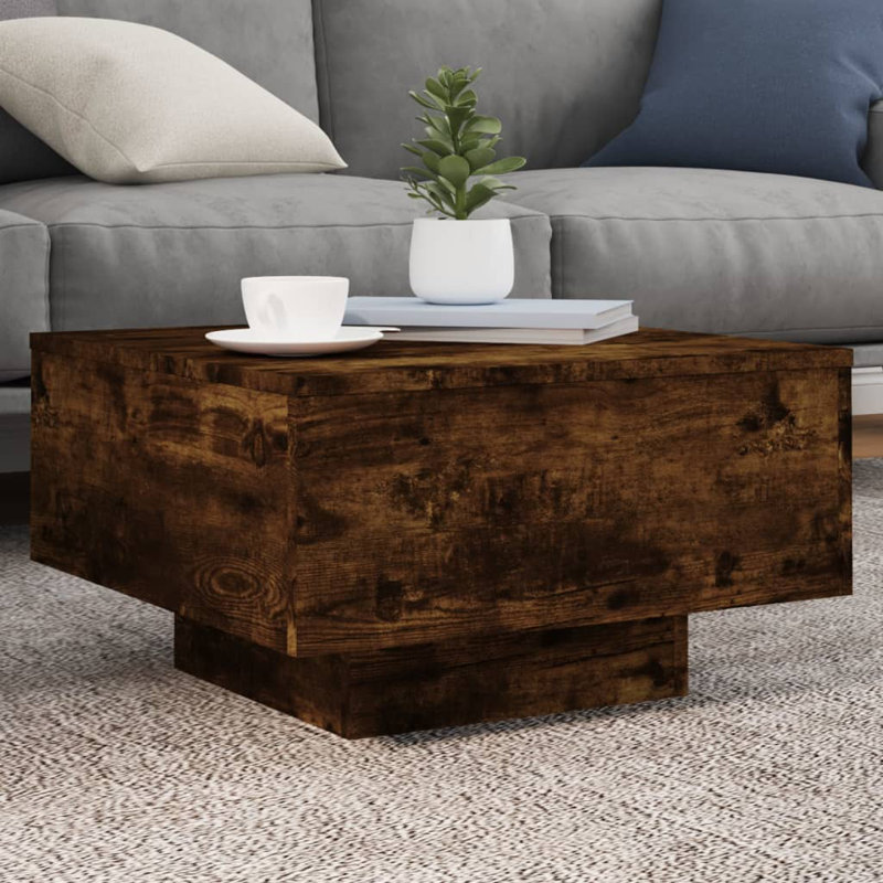 Coffee Table Engineered Wood Accent Side Sofa End Table Multi Colors, Smoked Oak