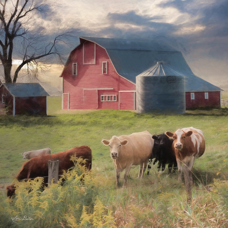 «Wyoming Sunset» par Lori Deiter - reproduction imprimée, H 36 po x l 36 po, Yes, Papier photo noir avec cadre simple