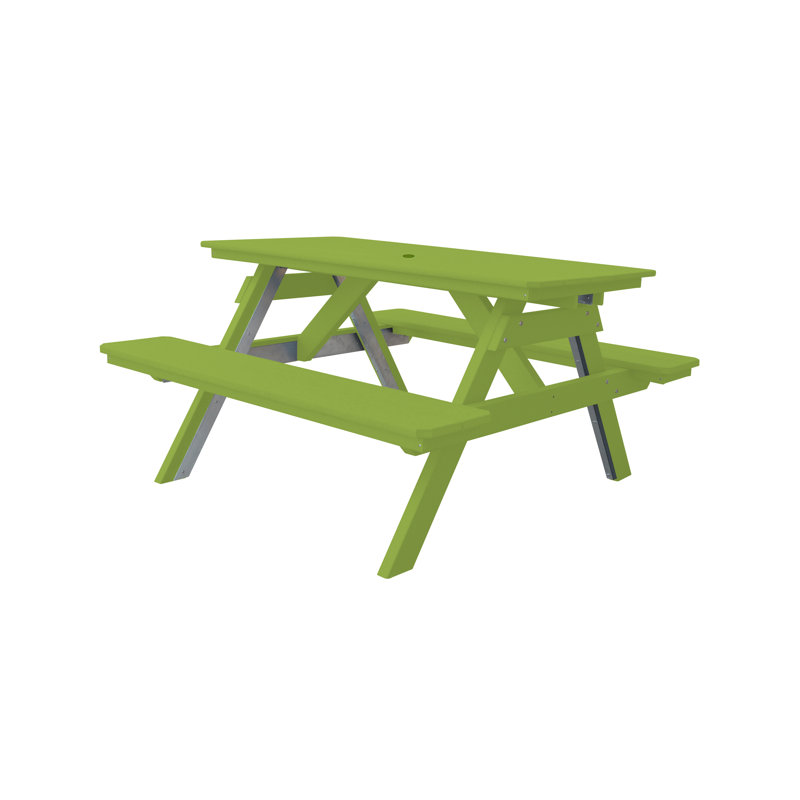 Table de pique-nique rectangulaire, L 55 po x L 60 po, Lime tropicale