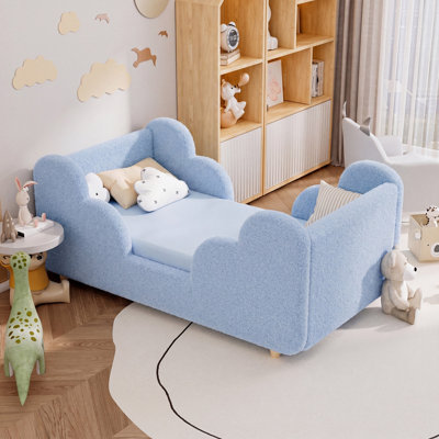 Toddler Cloud Bed (2-7y) - Removable Guardrail Velvet Bed 