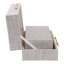 Boîte de rangement décorative en tissu avec couvercle et fermeture métallique double - Rangement moderne idéal pour photos ou objets de décoration - Lot de 2, 23 cm, brun