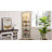 Cherry Lighted Corner Curio Cabinet-1847094116