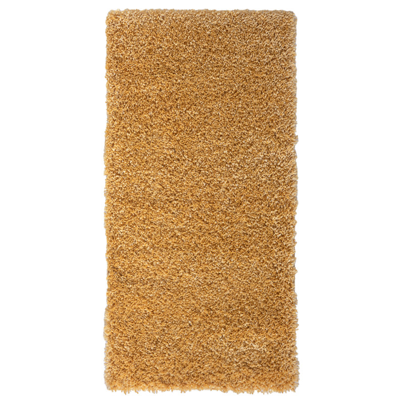 Shaggy Lush Golden Yellow Rug, Rectangular 70 x 140cm