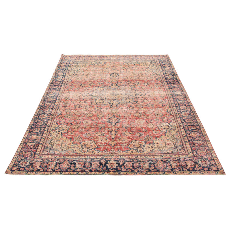 Tapis unique en laine corail rétro 8 pi 0 po x 12 pi 0 po Antalya
