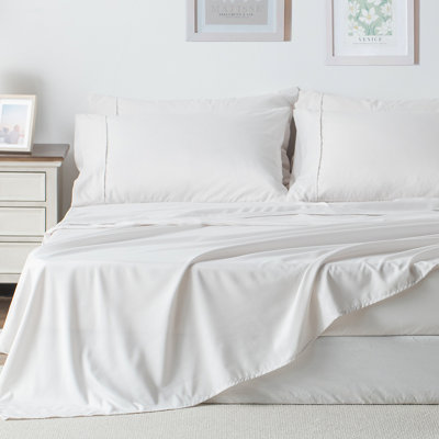 Ensemble de draps en microfibre Kasentex 1800 Series - blanc