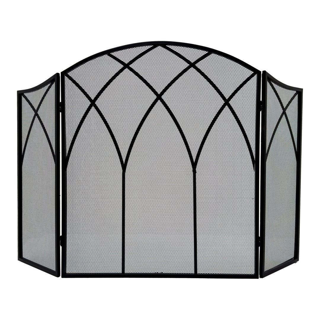 Londrea 3 Panel Steel Fireplace Screen Charlton Home®