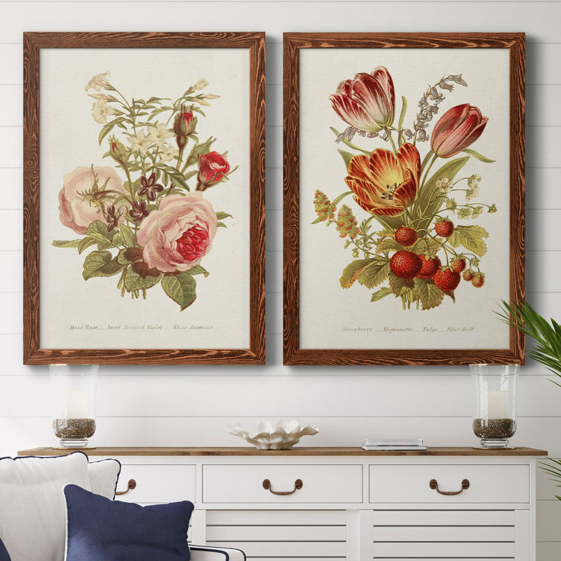 Antique Floral Bouquet III, toile encadrée de qualité supérieure - prête à être accrochée, H 24 po x l 36 po x P 1,5 po