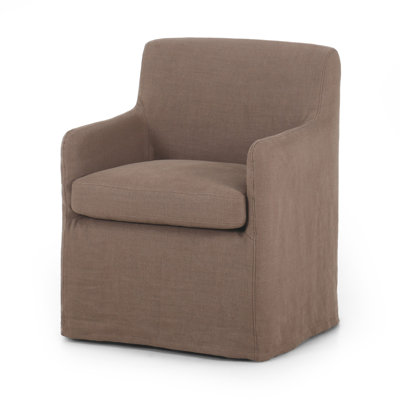 Chaise avec accoudoirs rembourrée Meera
