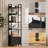 6 Tier Bookshelf, Tall Shelf with Drawer, Wood and Metal Bookshelves Storage Organizer, Industrial Display Shelving Unit for Bedroom, Living Room, Home Office-1456951933