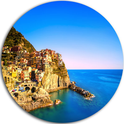 " Manarola Village Seashore Italy " Watercolor Print