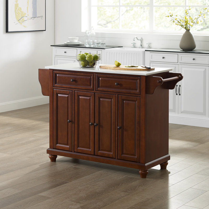 Baines Granite Top Kitchen Island, Brown