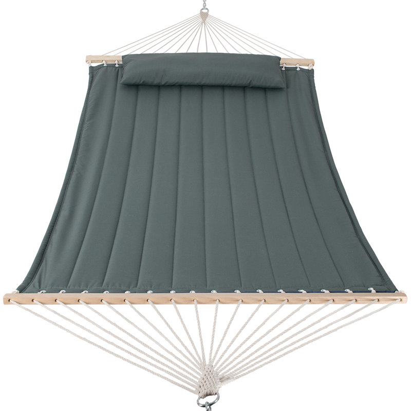 Hamac double à barre d'écartement Volkrad, Gris vert