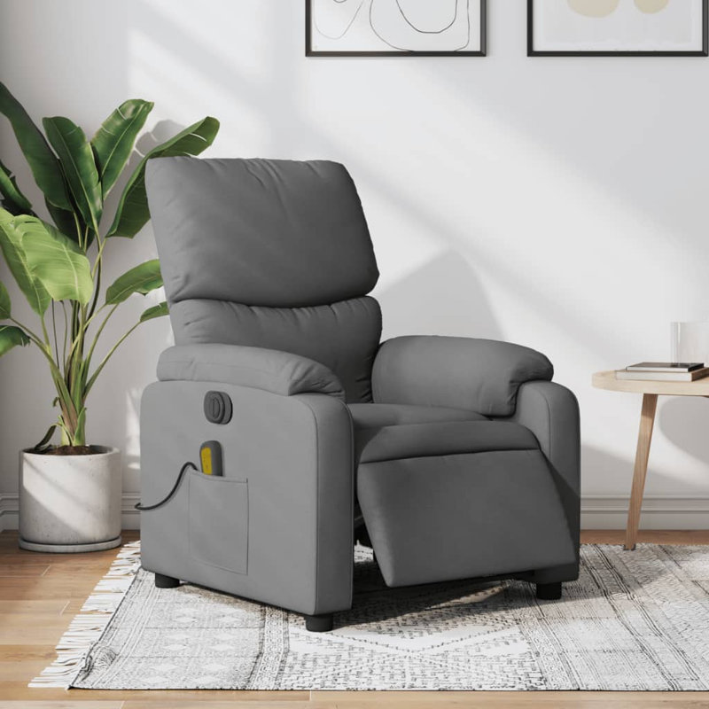 Fauteuil de massage, Manuel - Inclinaison par pression, Polyester gris foncé