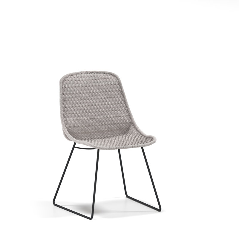 Casper Armless Dining Chair, Black/Greige