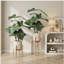 30 "plante tropicale artificielle feuille d'alocasia avec pot blanc 2pc / ensemble