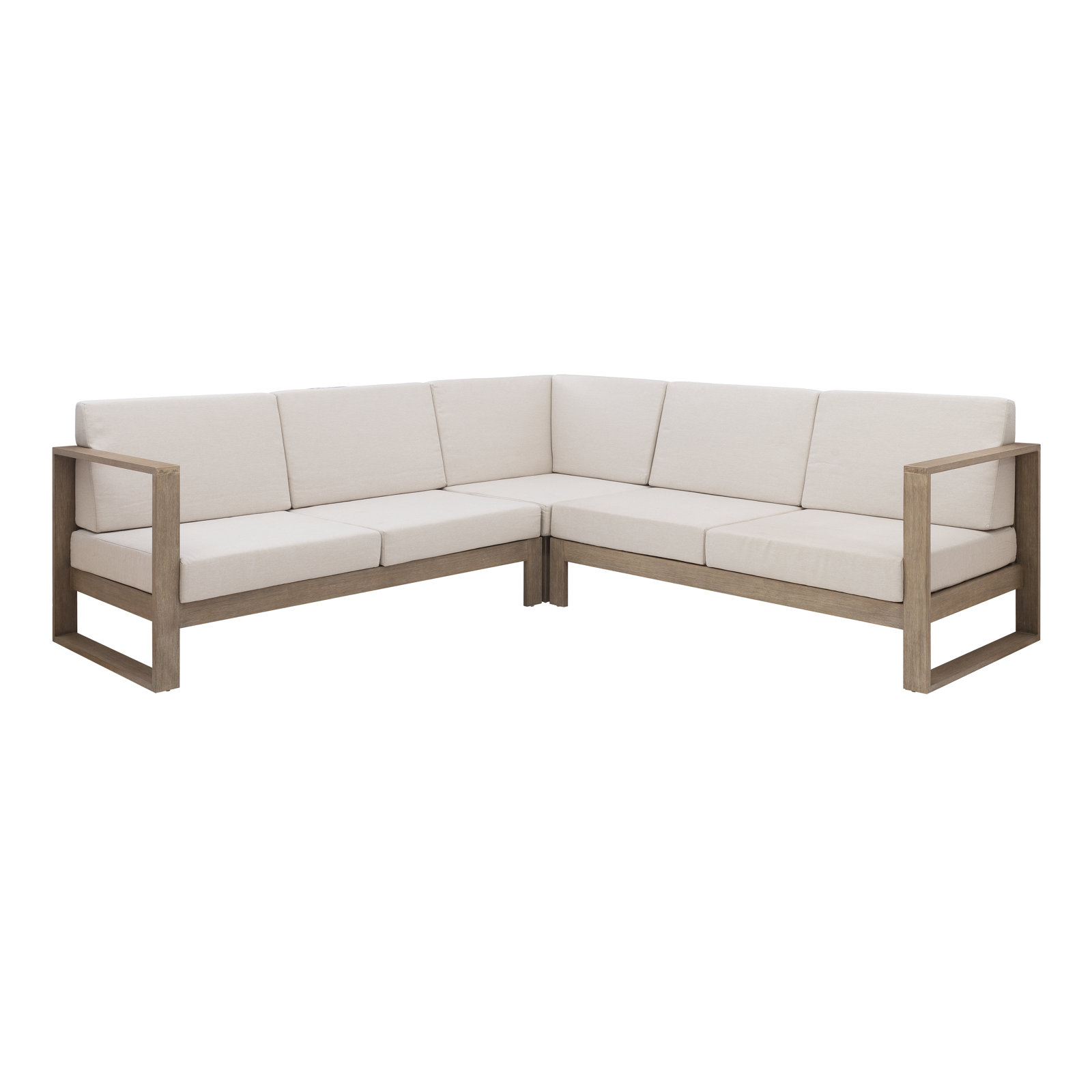 Cove 90" Eucalyptus Wood Patio Sectional