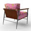 Chaise avec accoudoirs rembourrée rose Mailer-627816248