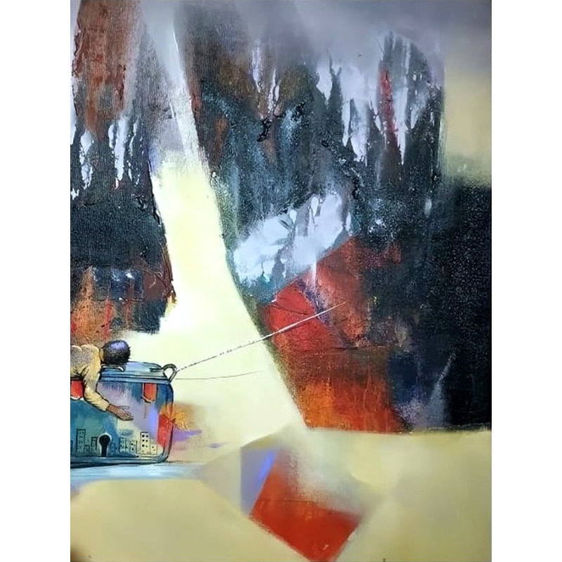 «Child In Pandémie Time» | Acrylique sur toile | Par Ramesh Baliram Sawale