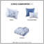 Édredon double / grand, magnifique imprimé floral et rayé, 2 taies décoratives, coussins décoratifs, rayé charmant, microfibre, literie lavable-116012162